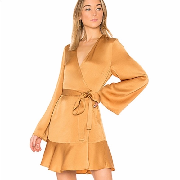 A.L.C. Golden Sand Wrap Dress Size 0 2 4 - Picture 2 of 4